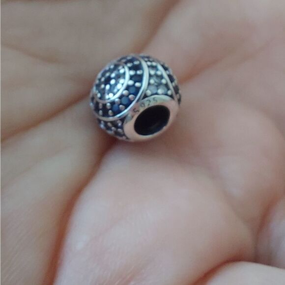925 Sterling Silver Dark Blue Eye Charm - Picture 3 of 6